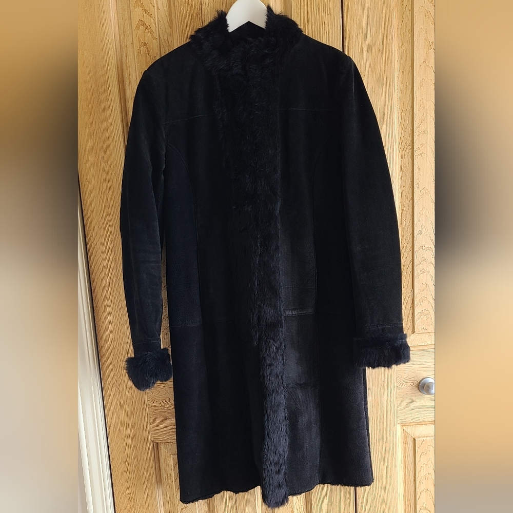 Wilson Leather Faux fur trench coat